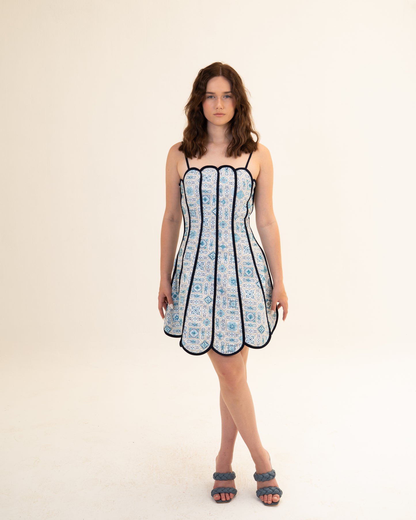 Blue tile dress