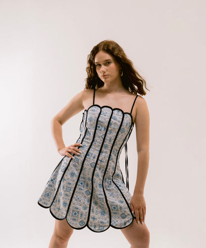 Blue tile dress