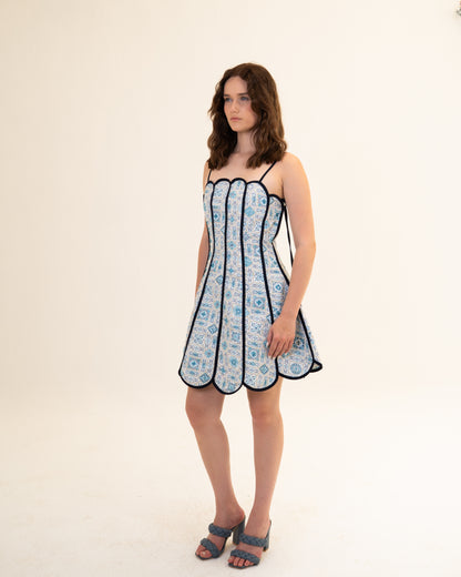 Blue tile dress